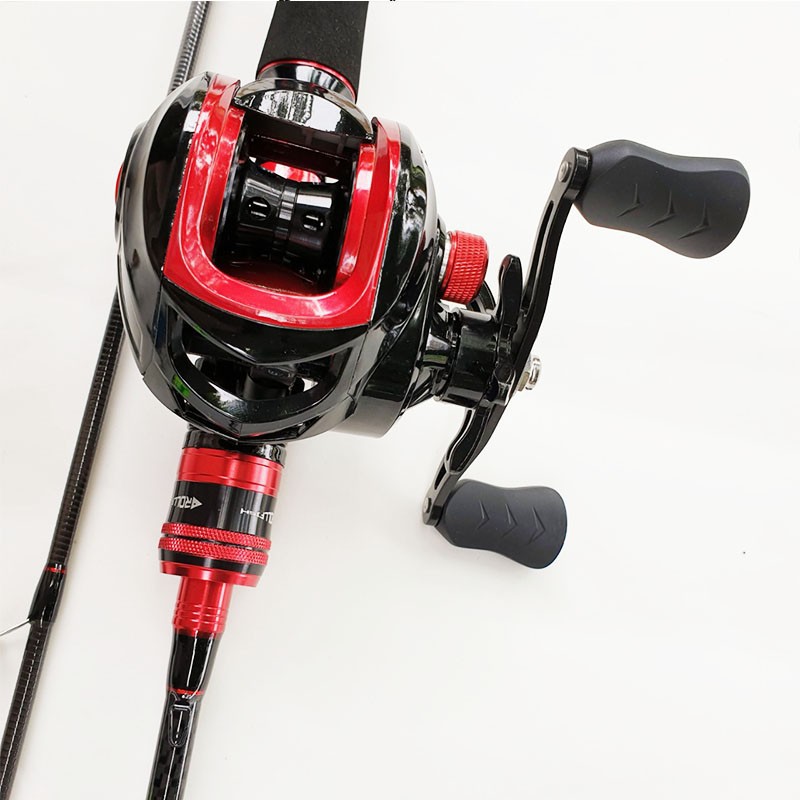 Bộ cần câu lure máy ngang 1.68m - 1.8m - 2.1m - 2.4m + Máy ngang + dây câu lure + bộ mồi lure B-lu-NG901