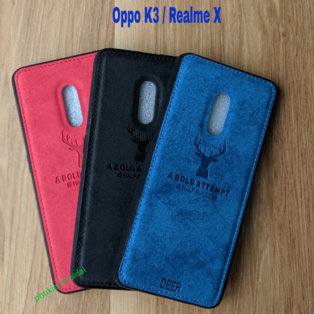 Ốp lưng Oppo K3 / Realme X chống sốc vải đầu hươu thời trang cao cấp