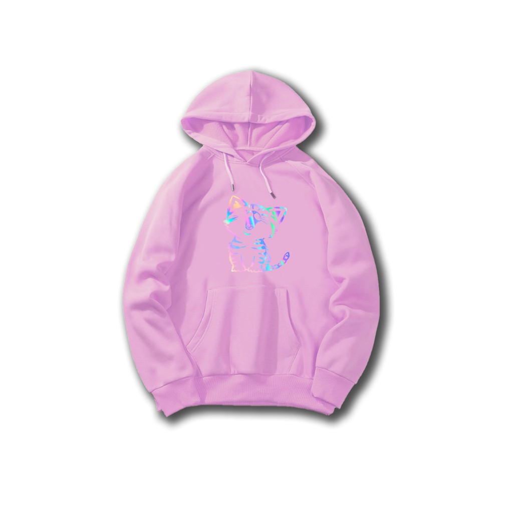 Aó khoác nỉ Hoodie phản quang Mèo cười, Áo khoác nỉ nam nữ họa tiết ngực cá tính - PQ36KN | BigBuy360 - bigbuy360.vn