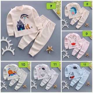 Bộ cotton cài vai cho bé