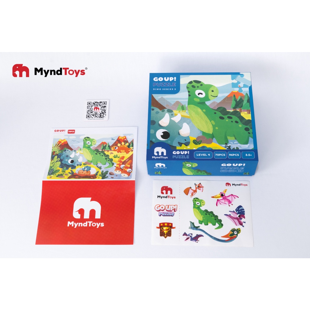 Đồ Chơi Xếp Hình Thông Minh MyndToys - Go Up! Puzzle Level 4 - Dino Series - Dành Cho Các Bé Trên 3 Tuổi