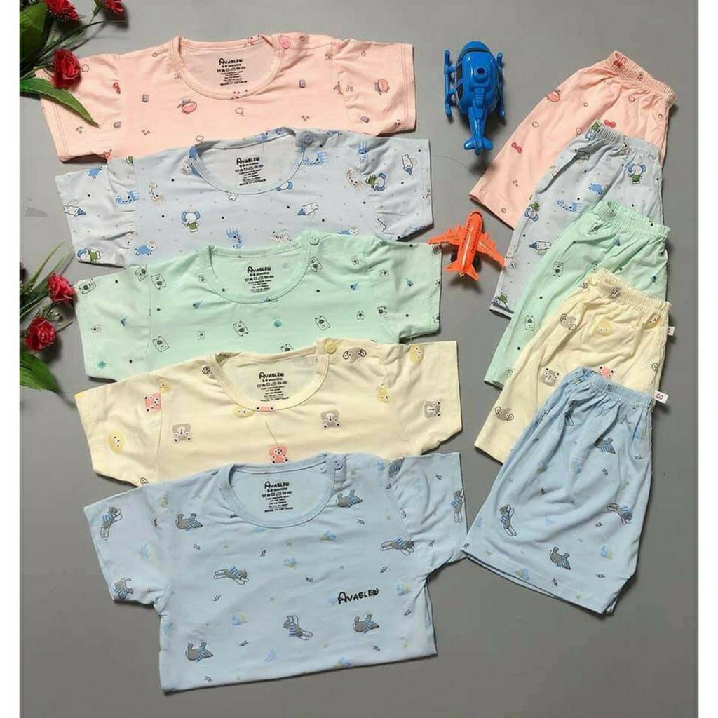 Bộ quần áo CỘC TAY cotton thun lạnh Minky mom A3 cho bé sơ sinh từ 0-18 tháng