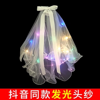 Kẹp Tóc Ruy Băng Hình Bướm Màu Dạ Quang Phong Cách Nhật Hàn Cho Cô Dâu