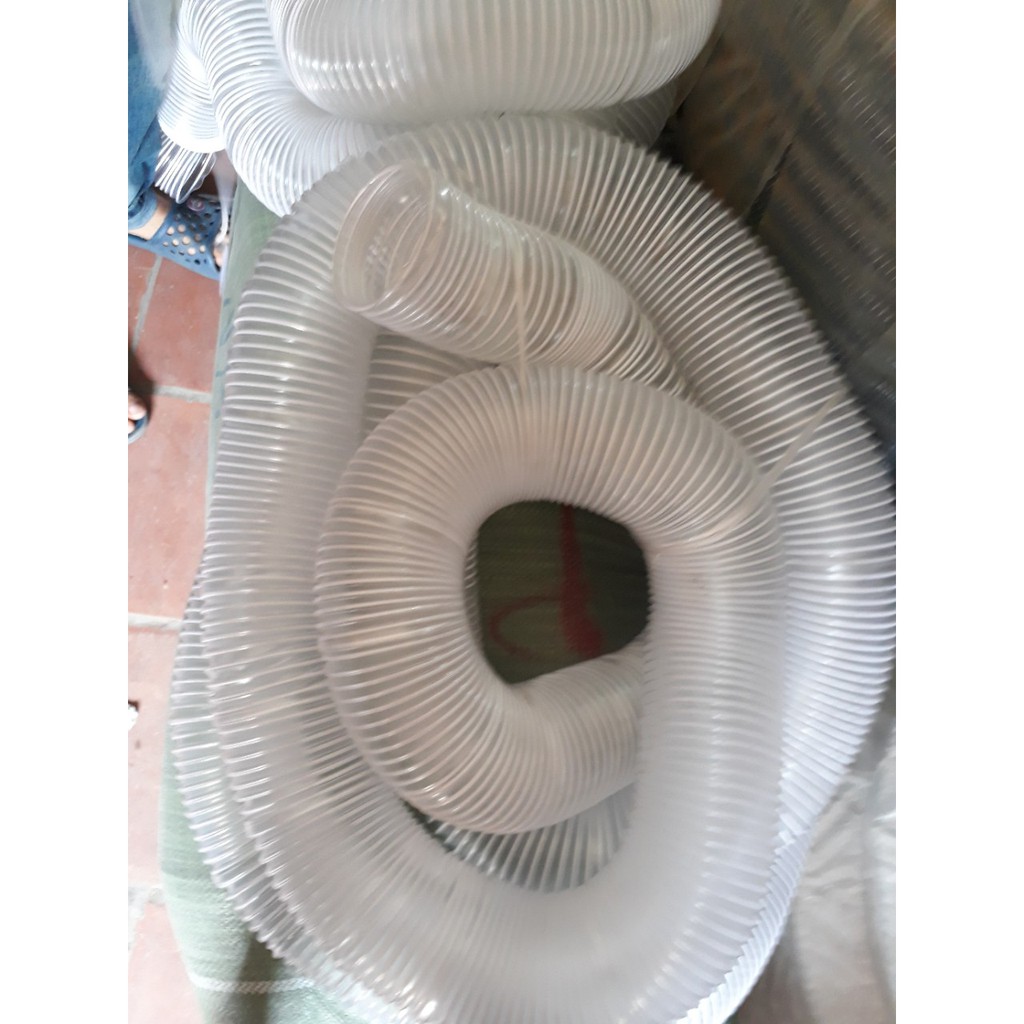Ống gió bụi lõi thép phi 250, ống nhựa mềm phi 250 chuyên hút bụi gỗ, khí máy cnc 10m