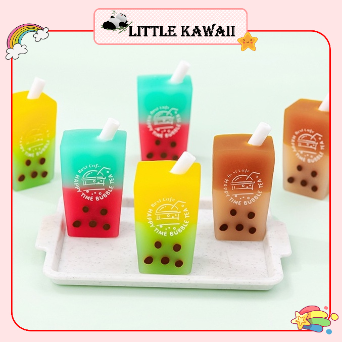 Gôm/ tẩy bút chì hình trà sữa trân châu cute iigen
