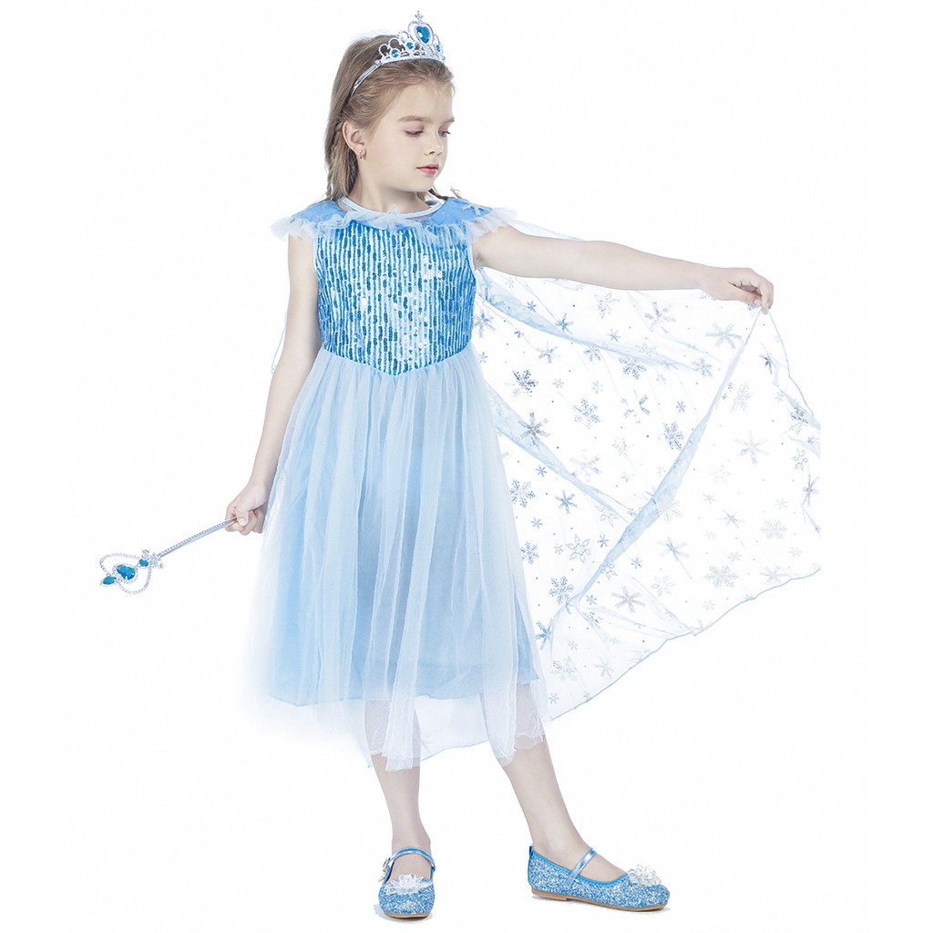 Girl Elsa Princess Dress Christmas Costume Cosplay Costume Birthday Gift