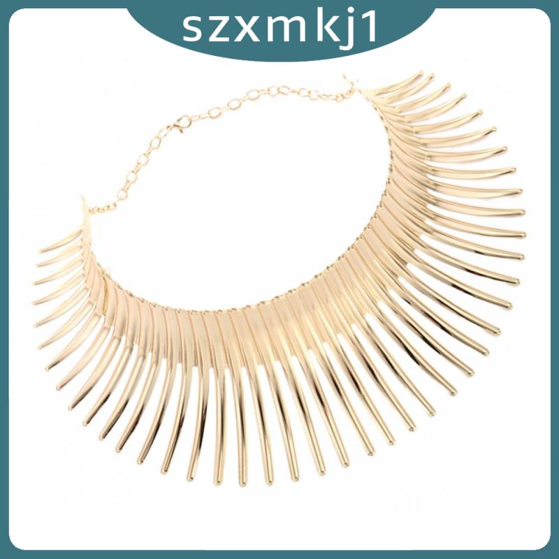 Vòng Cổ Choker Bản To Phong Cách Châu Phi Màu Vàng