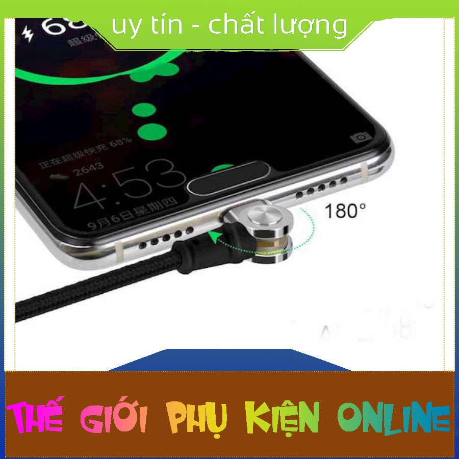 [CHUẨN HÀNG AUTH] [ SIÊU PHẨM ] SẠC NAM CHÂM THÔNG MINH 180º - CHỐNG VƯỚNG TAY XOAY 180º - 3 ĐẦU SẠC IPHONE/ANDROID/TYPE