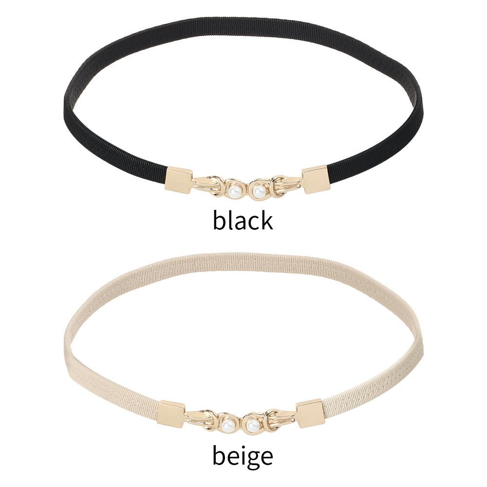 Dây thắt lưng co giãn đính hạt ngọc trai nhân tạo nhiều màu sắc tùy chọn thời trang dành cho nữ