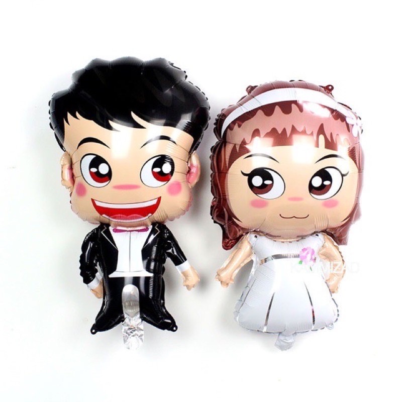 Bóng cô dâu chú rể nhẫn cưới trang trí phòng tân hôn cầu hôn HAPPYKID BBCDCR