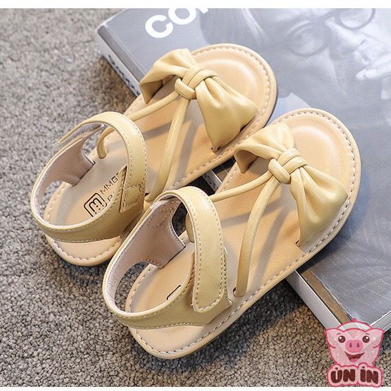 Giày dép trẻ em - Sandal phối Nơ quai chéo thắt nút dễ thương hàng chính hãng MG Baby đế chống trơn trượt V736