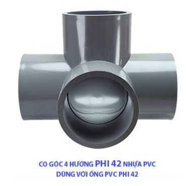 CO GÓC 4 HƯỚNG PHI 42 NHỰA PVC - DÀY 3 MM