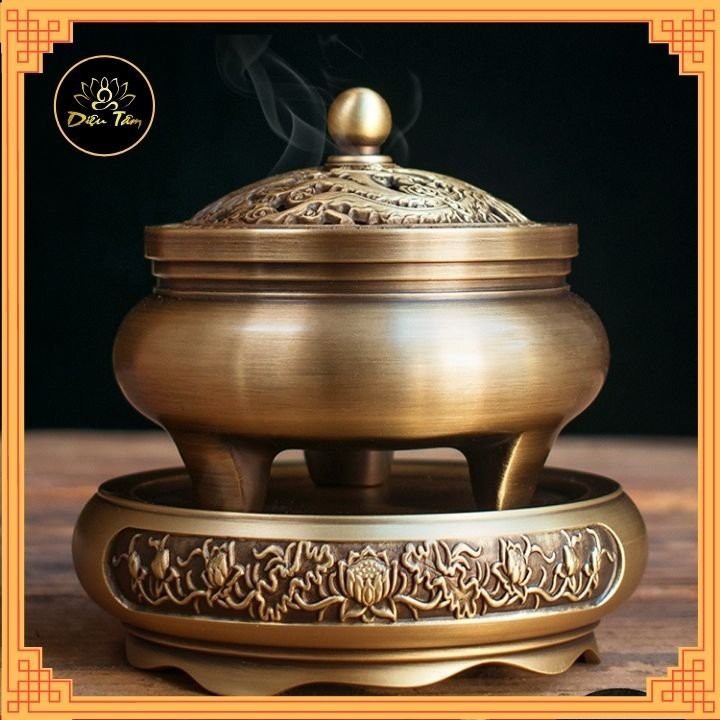 Đôn Chân Đế Lư Hương Đồng Nguyên Khối