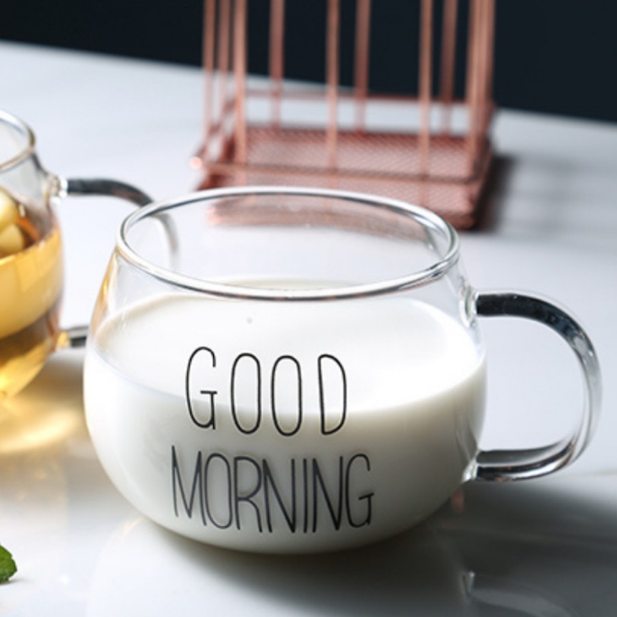 Cốc thủy tinh Good Morning - đồ uống trà & cafe xinh xắn | BigBuy360 - bigbuy360.vn