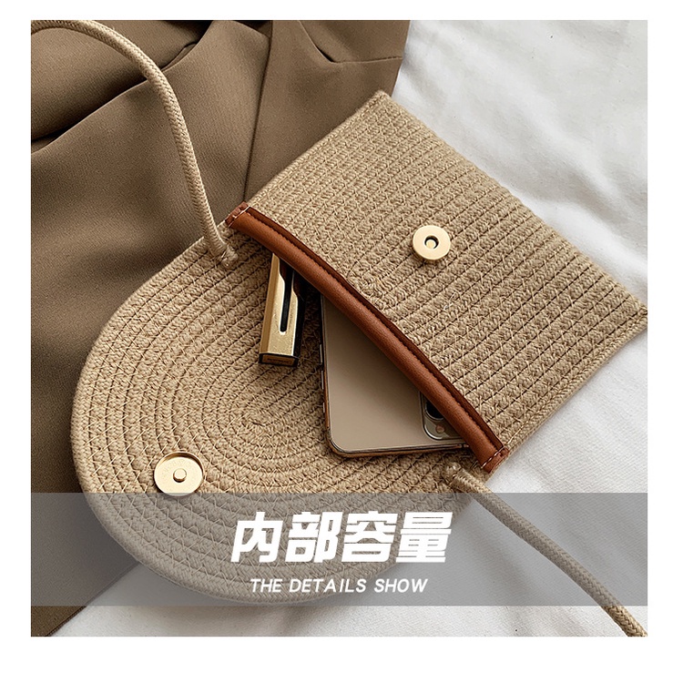 Ielgy Túi Đeo Chéo Dệt Phong Cách Phương Tây