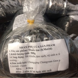 [500g] Bột tím-KMnO4 chỉ dùng vệ sinh ao hồ, kết hợp tẩy mốc áo trắng.