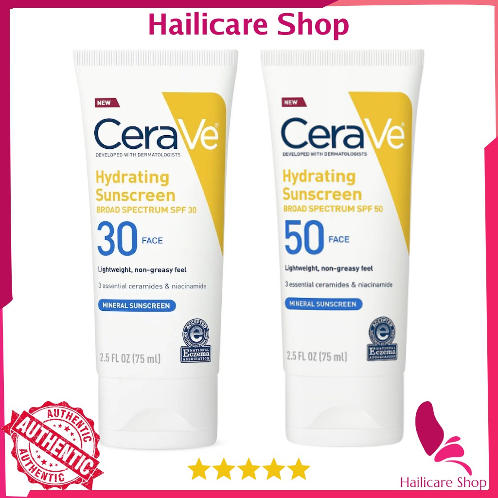 [Nhập Mỹ] Kem Chống Nắng CeraVe Mineral Sunscreen Lotion for Face with Zinc Oxide SPF 30 / SPF 50