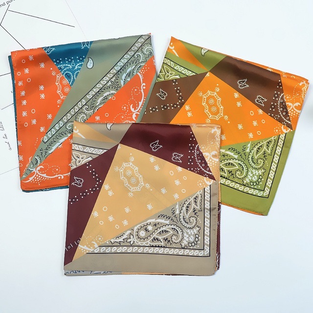 Khăn choàng cổ vuông mini hoạ tiết bandana size 53x53cm