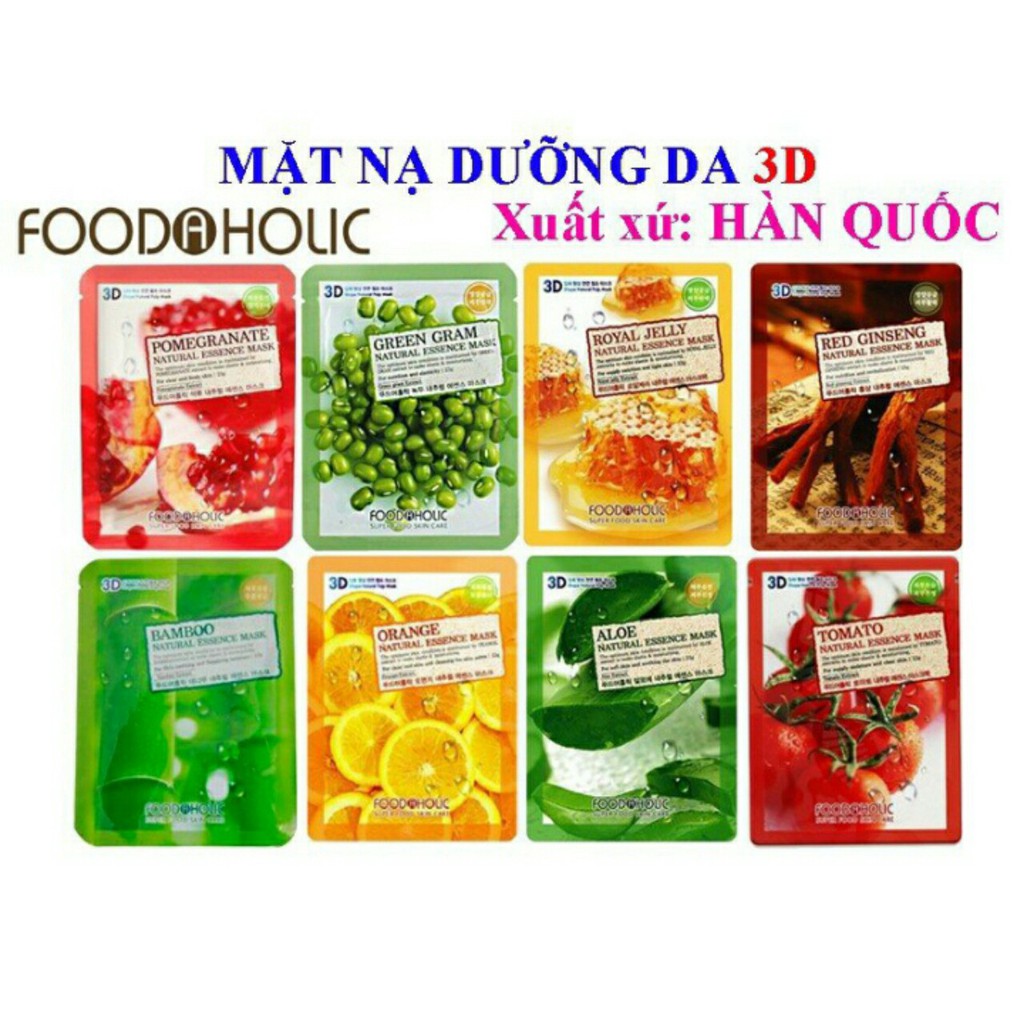 MẶT NẠ DƯỠNG DA 3D FOODAHOLIC NATURAL ESSENCE MASK