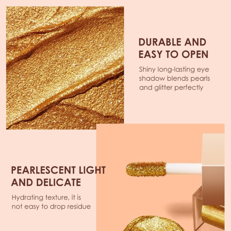 Phấn Mắt Dạng Lỏng Ánh Kim Tuyến Lấp Lánh Lâu Trôi Không Thấm Nước brroa