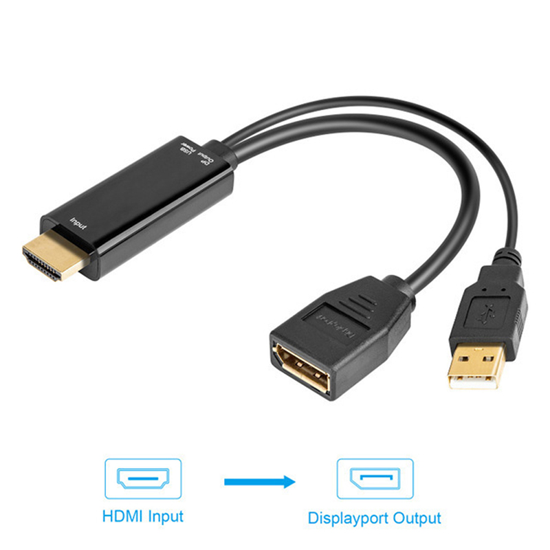 FAVN Bless 4K USB Powered HDMI Male to DP Display Port Female Converter Adapter Devices Glory