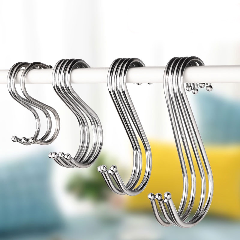 Móc treo đồ hình chữ S bằng inox cao cấp, treo quần áo giầy dép