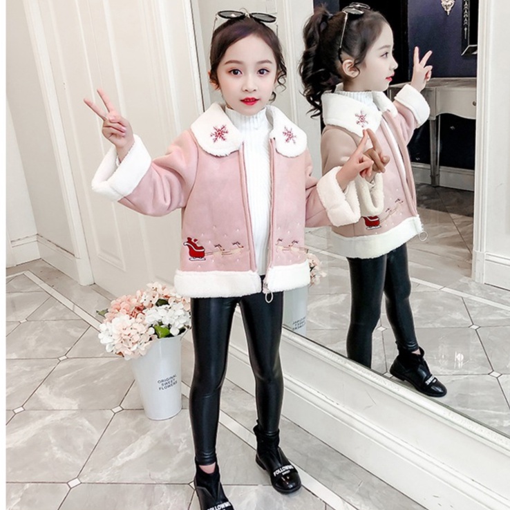 Áo khoác lót lông hoa tuyết bé gái size 15-40kg chất siêu mịn đẹp (HÀNG QCCC) AK05