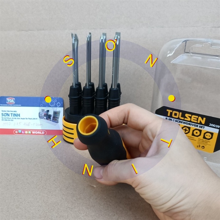 Bộ tua vít đa năng 8 trong 1 TOLSEN 8in1 Screwdriver Set 20039 cao cấp