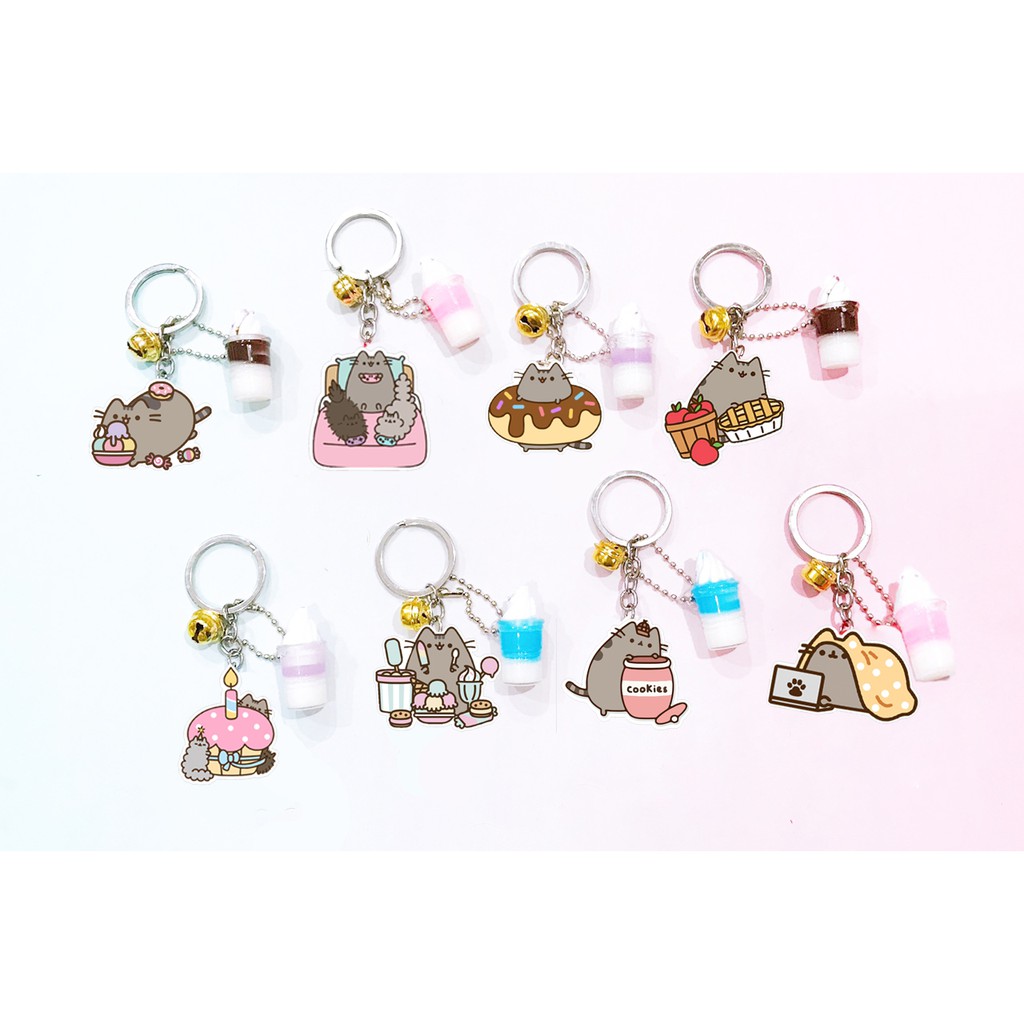 Móc khoá pusheen ly kem MKK15 móc khoá cute dễ thương hoạt hình thần tượng