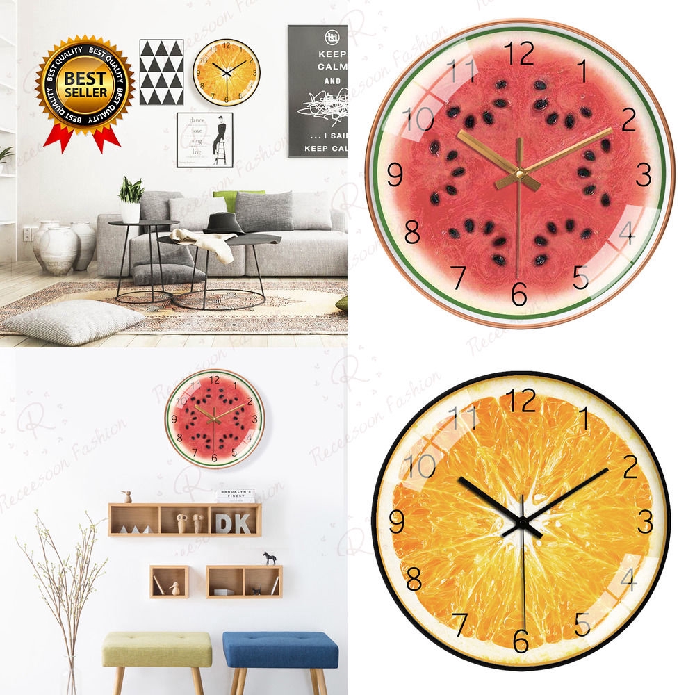Cute Fruit Creative Cartoon Wall Clock Cartoon Hanging Clock Wall Watch For Home Decoration