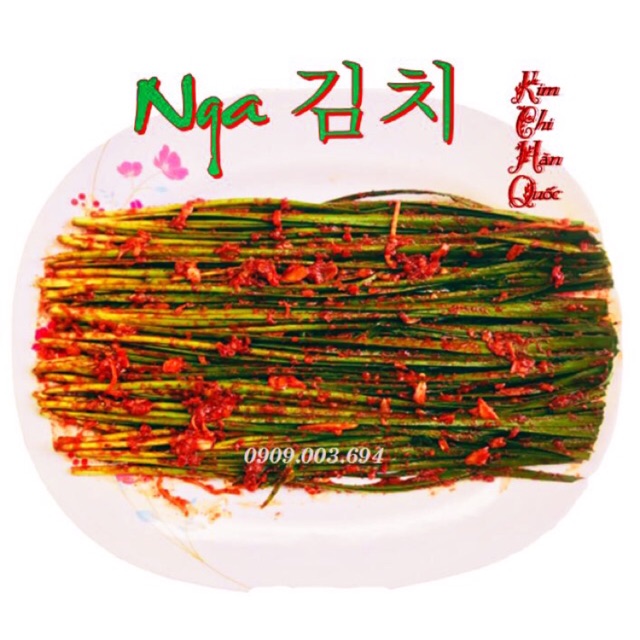 Kim chi hẹ lá lên men với bột ớt nhập khẩu từ Hàn Quốc 350gr (kimchi làm mới mỗi ngày)