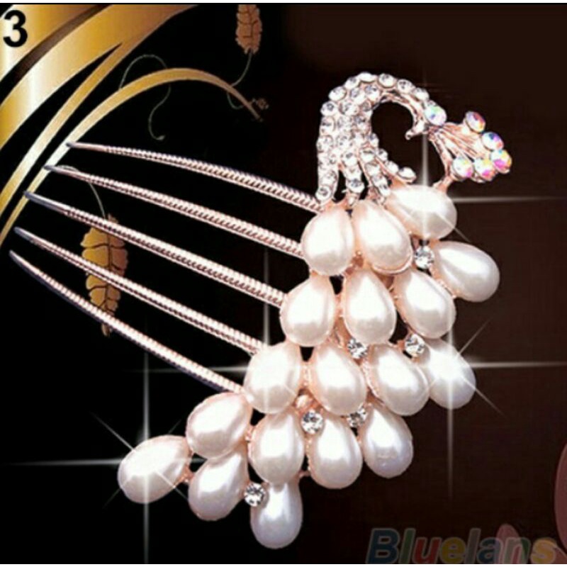 Lượt Cài Tóc Đính Đá Và Ngọc Tr-ai Sang Trọng