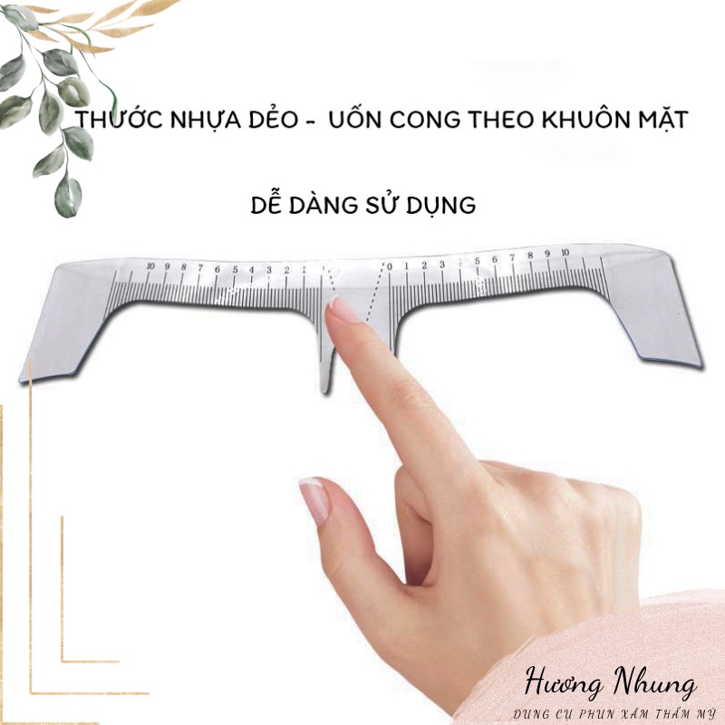Thước nhựa cong chữ M dùng trong phun xăm, spa