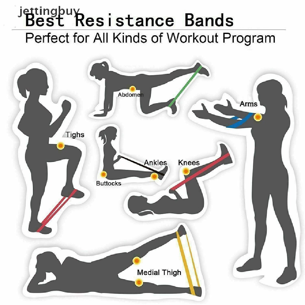 Set 5 dây kháng lực JETTING hỗ trợ tập yoga/ thể hình