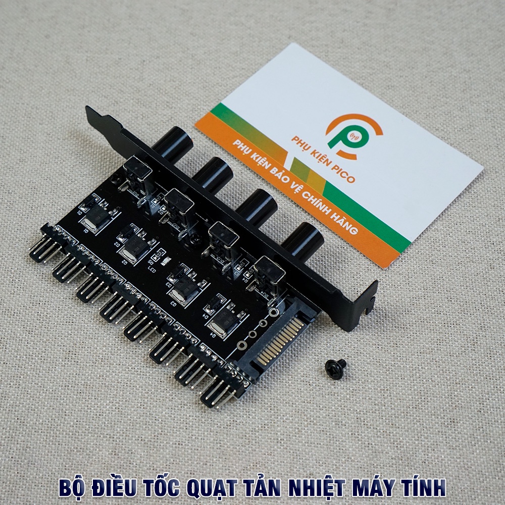 Bộ điều chỉnh tốc độ quạt Fan Case - Bộ điều tốc quạt PC máy tính PWM 8 cổng 4 pin 3 pin PCI