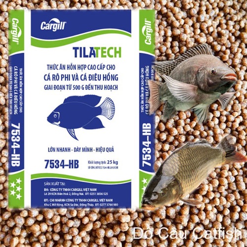 Thức Ăn Cá Cargill 7534-HB Cho Cá Ăn Hoặc Dùng Câu Cá,rô phi,chép,điêu hồng,troi-cám cá cargill 7534
