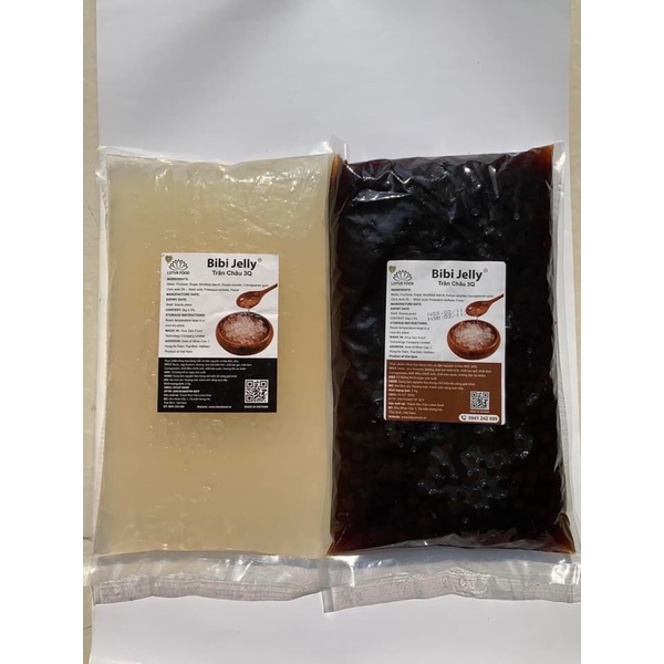 Thạch Trân Châu 3Q BiBi Jelly/ Sea Jelly Túi 2kg - Topping Trà Sữa Siêu Giòn Ngon