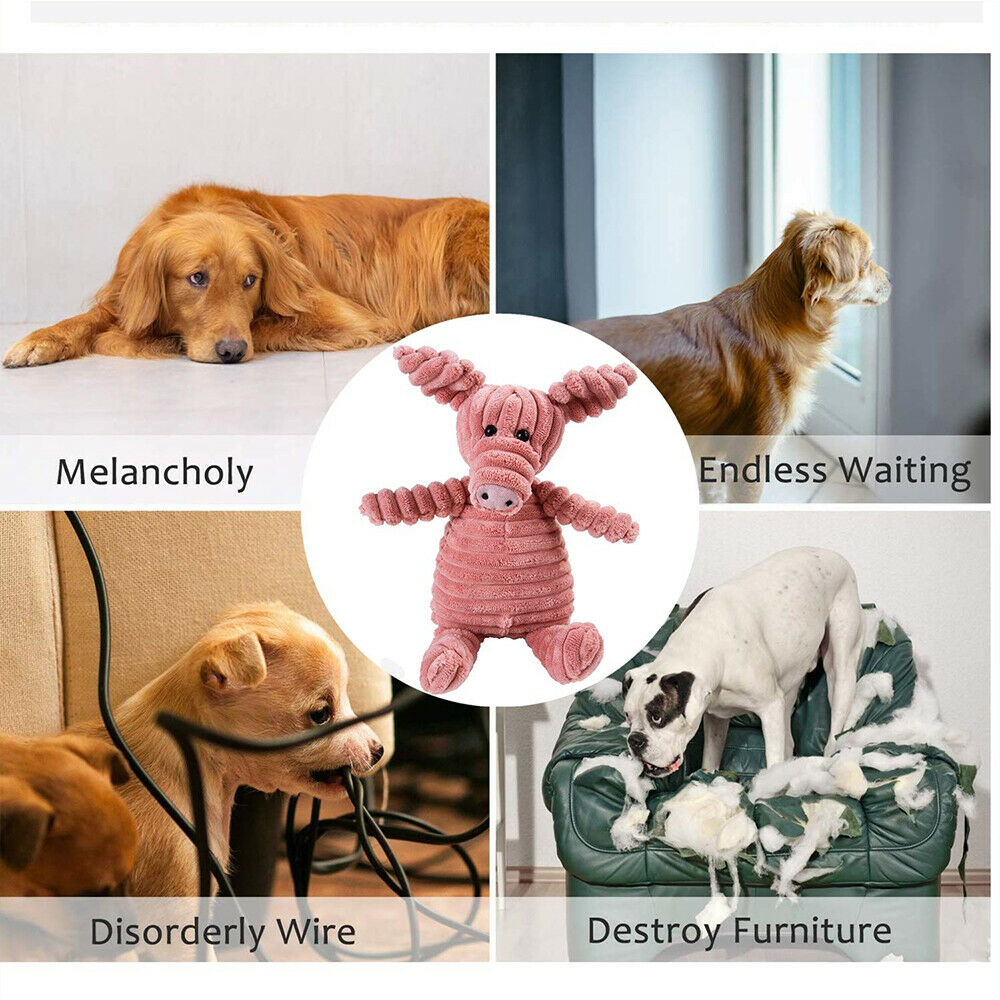 ❀SIMPLE❀ Pet Supplies Sounding Plush Toy Soft Bite Resistant Dog Chew Toys Interactive Monkey Corduroy Sheep Vocalization Funny Sound Squeaker/Multicolor