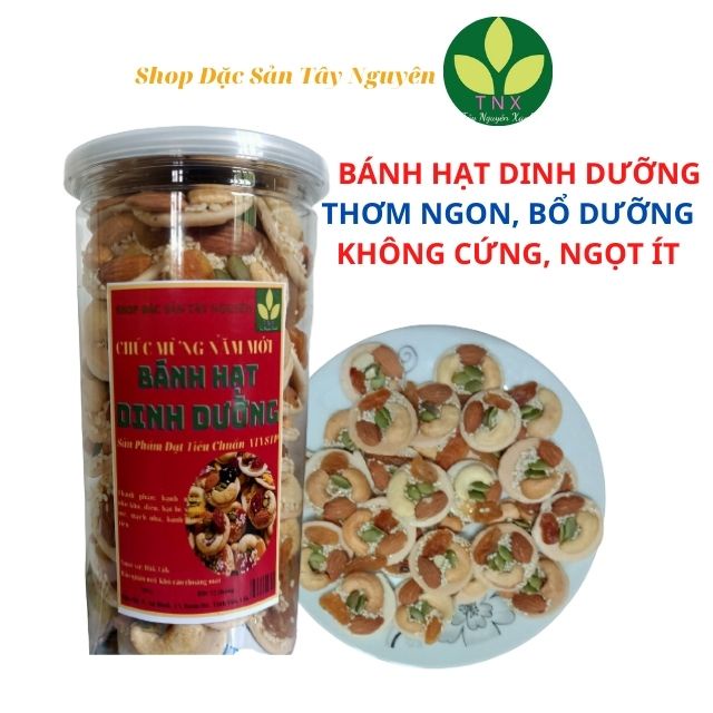 [Ngon Tuyệt] Bánh Đồng Tiền Mix Hạt, Giàu Dinh Dưỡng: Hạt Điều, Hạnh Nhân, Nho khô, mè, mạch nha..bánh mix hạt, hạt điều