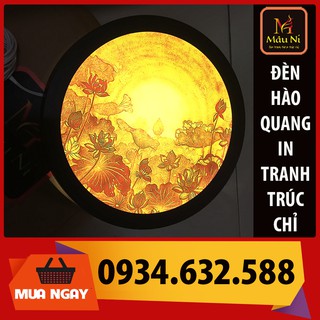 HÀO QUANG in tranh trúc chỉ - đường kính 30cm [ đèn thờ phật ]