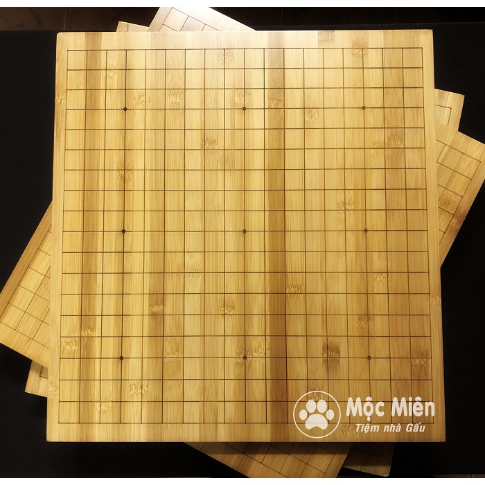 Bàn cờ vây caro gỗ tre 2 mặt 19x19 và 13x13 dày 2cm