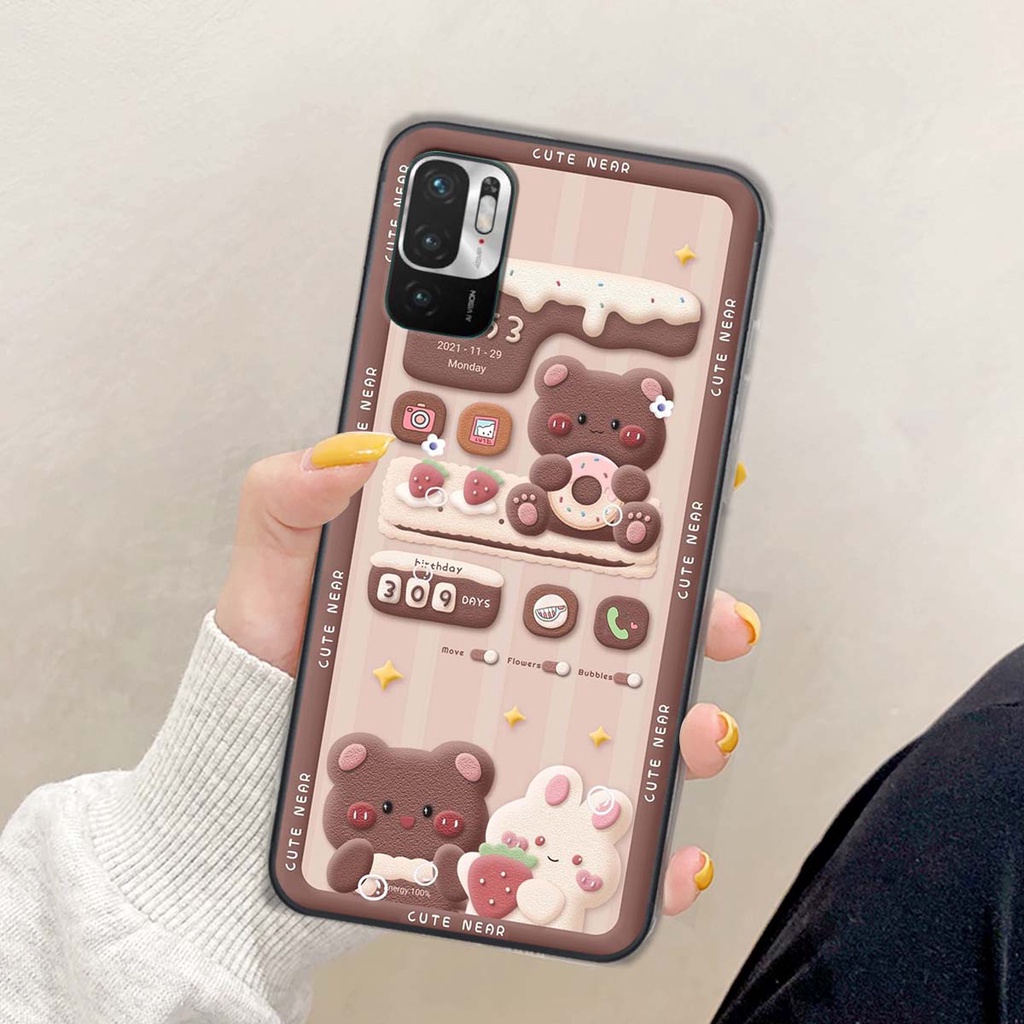 Ốp lưng Xiaomi Redmi Note 10 5G in hình gấu cute,bò sữa 3D cute dễ thương bảo vệ điện thoại.
