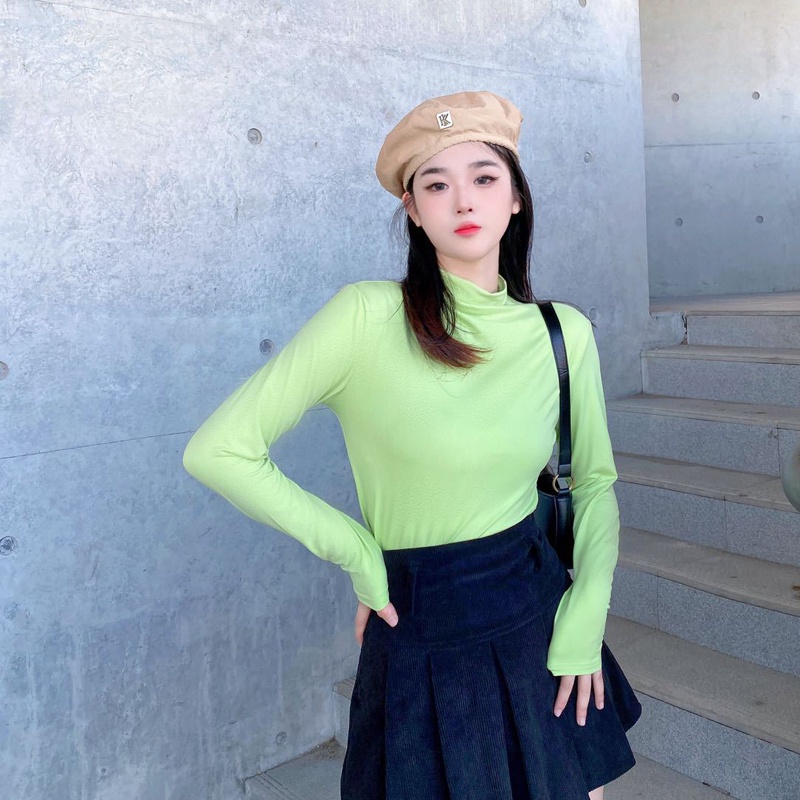 IELGY Áo Cổ Lọ Tay Dài Thời Trang Trẻ Trung Cho Nữ