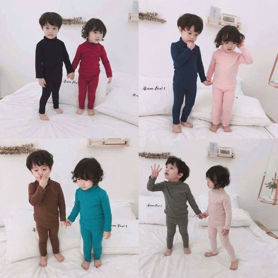 [GIẢM GIÁ SỐC] Bộ Cổ Lọ Dài Tay Cao Cấp  Cho Bé Trai Bé Gái Mẫu  Mới - 100% Cotton Lạnh Mềm Mịn Mát 100% Khách Hài Lòng