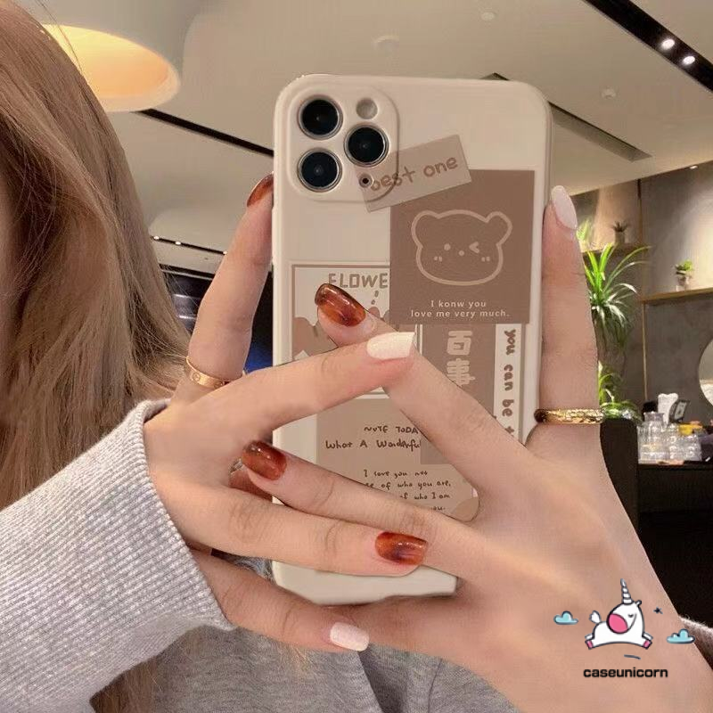 Ốp Điện Thoại TPU Mềm In Hình Gấu Đáng Yêu Cho iPhone 12 11 Pro Max Xs Max Xr 8 7 6s 6 Plus Se | BigBuy360 - bigbuy360.vn