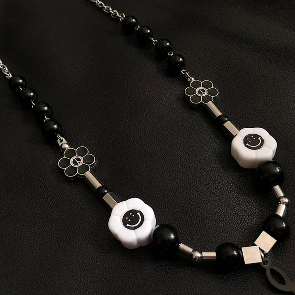 Dây Chuyền Mặt Hình Nốt Nhạc Mặt Cười Đính Ngọc Trai Phong Cách Hip Hop 22707