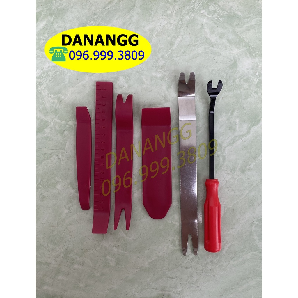 Bộ Dụng Cụ Tháo Viền Xe Ô Tô 6 chi tiết Kẹp Dụng Cụ Tháo Chốt Bằng Nhựa nạy vít nhựa