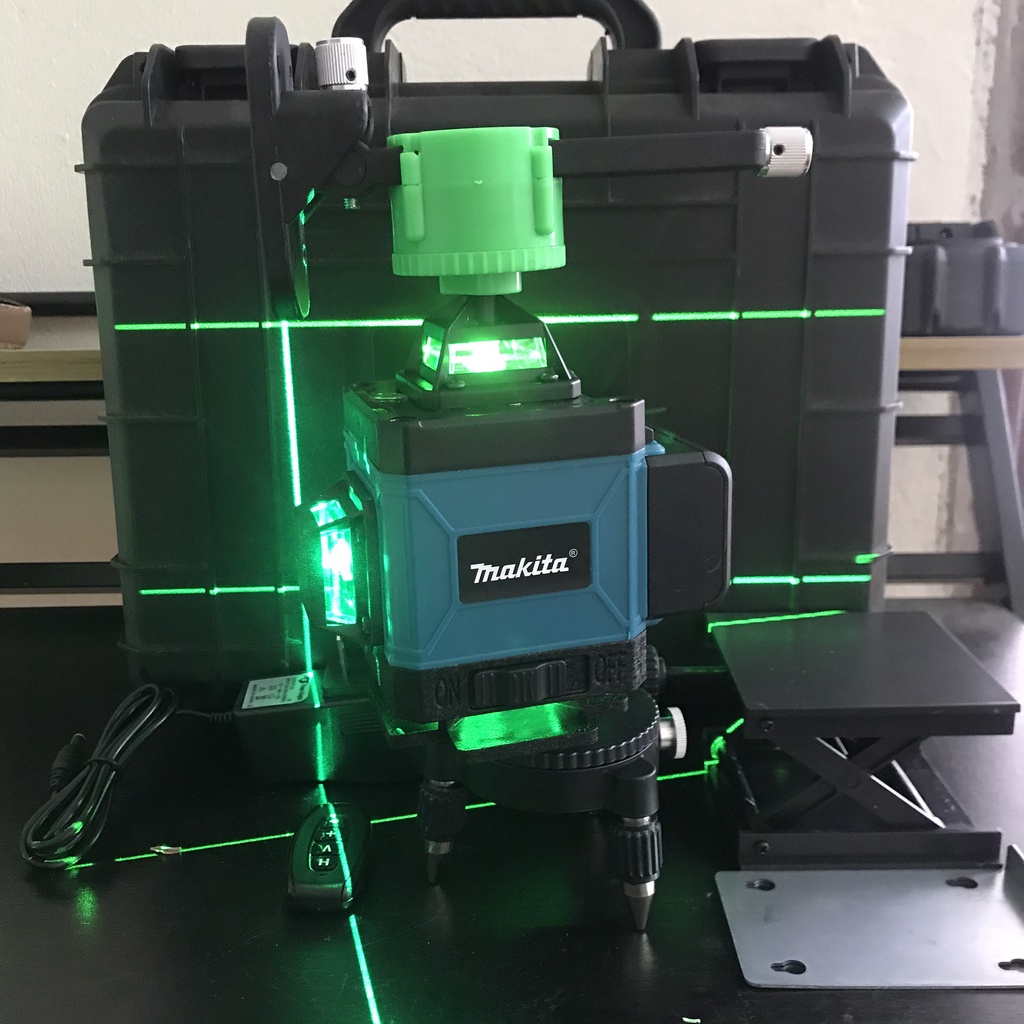 Máy cân mực Laser 16 tia Makita - Máy cân bằng  quay 360 độ có điều khiển từ xa -đủ phụ kiện bảo hành 6 tháng