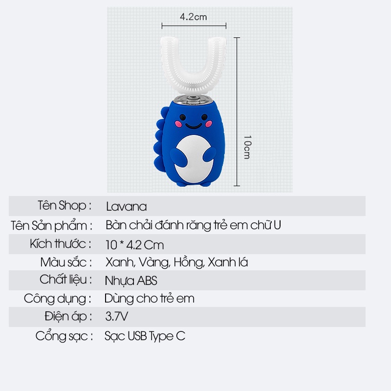 Bàn chải đánh răng cho bé hình chữ U- Chất liệu silicon mềm mại bảo vệ răng lợi