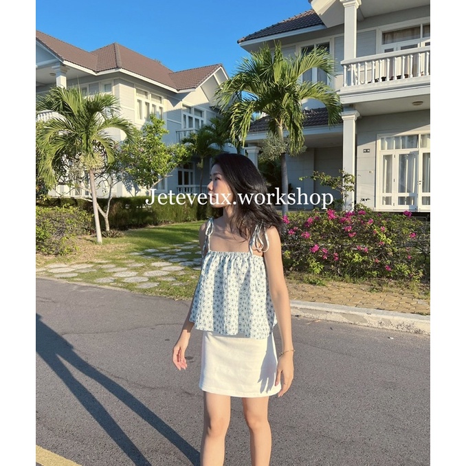 Chân váy/ Áo hoa nhí hai dây kiểu dáng babydoll siêu xinh